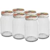 Pohár TO 900 ml s farebným viečkom fi82/6 - 6 ks. ['pohár na zaváraniny', ' pohár 900 ml', ' pohár s viečkom', ' pohár s farebným viečkom', ' kuchynský pohár', ' sklenený pohár', ' pohár na drobnosti', ' pohár na kompót', ' pohár na huby', ' pohár na džem', ' poháre so závitom']