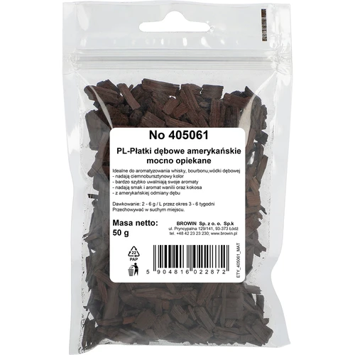 Americké dubové vločky silne opekané, 50 g - 2