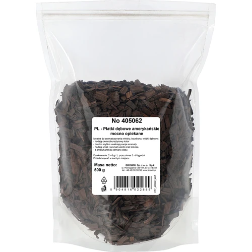Americké dubové vločky silne opekané, 500g - 2