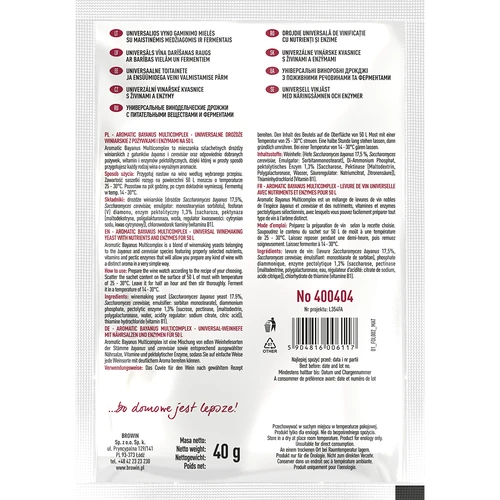 Aromatic Bayanus Multicomplex štartovacia sada na víno, 40 g - 2