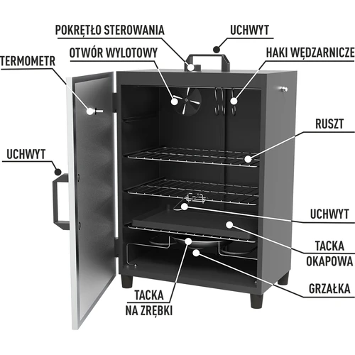 Automatická elektrická udiareň s termostatom - 6