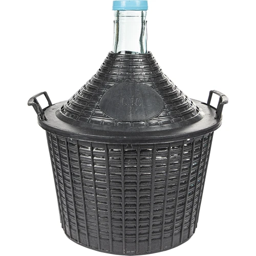 Balón na víno 10 L v plastovom koši