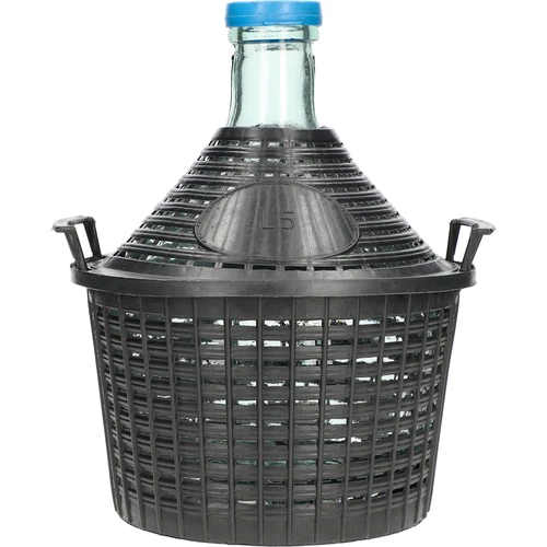 Balón na víno 5 L v plastovom koši