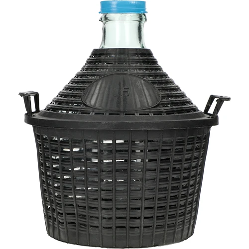 Balón na víno 5L v plastovom koši