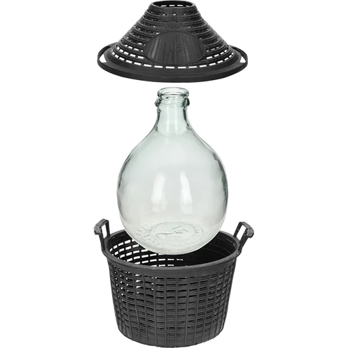 Balón na víno 5L v plastovom koši - 4