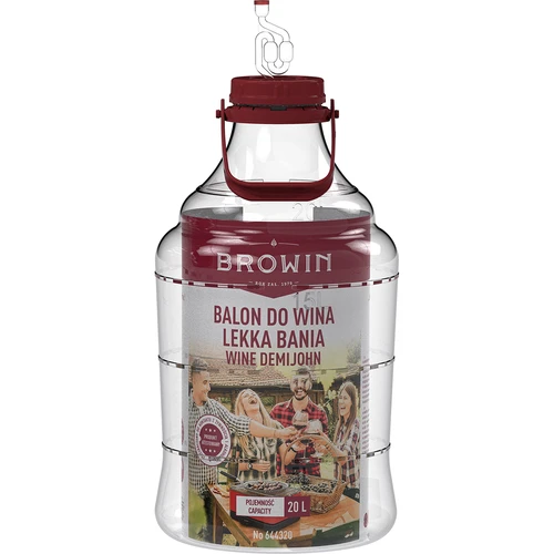 Balón na víno ľahký, nerozbitný s držadlom, 20 L - 3