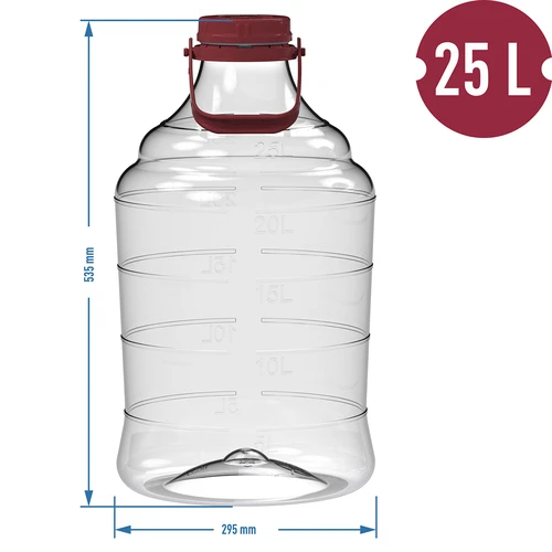 Balón na víno ľahký, nerozbitný, s držadlom, 25 L - 6