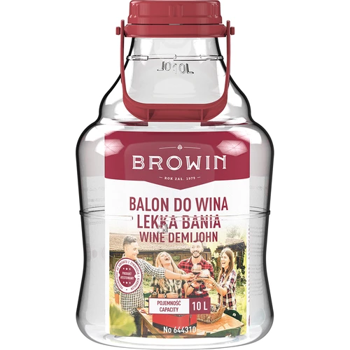 Balón na víno ľahký, nerozbitný, s držiakom, 10 L - 3