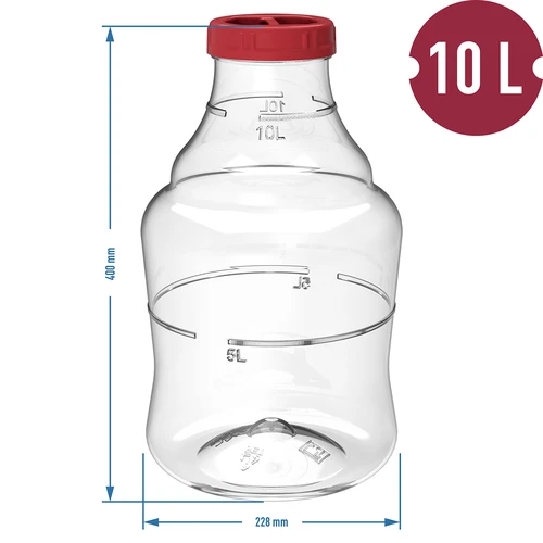 Balón na víno ľahký, nerozbitný, s popruhmi, 10 L - 6