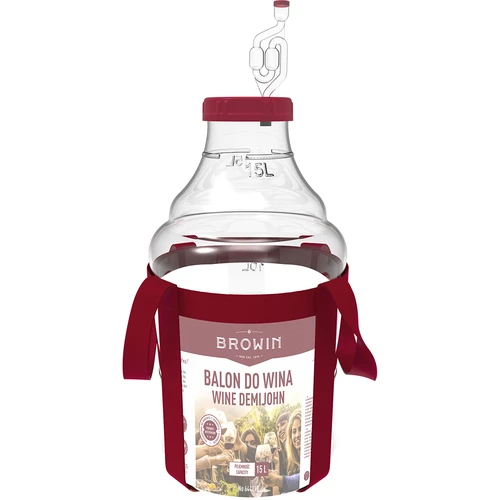 Balón na víno ľahký, nerozbitný, s popruhmi, 15 L - 3