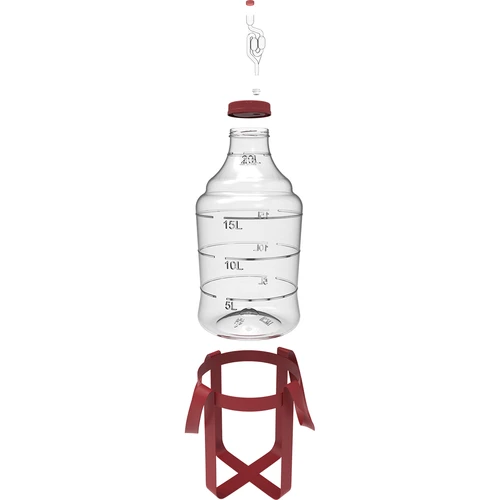 Balón na víno ľahký, nerozbitný, s popruhmi, 20 L - 2