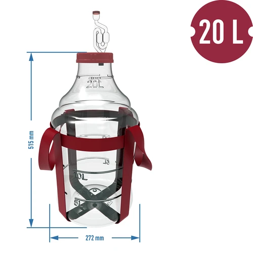 Balón na víno ľahký, nerozbitný, s popruhmi, 20 L - 6