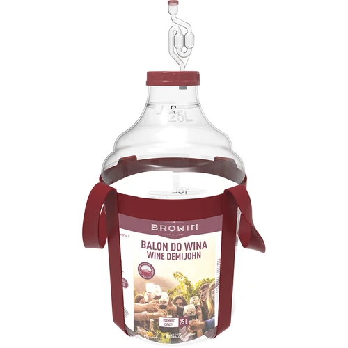 Balón na víno ľahký, nerozbitný, s popruhmi, 25 L - 2