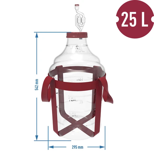 Balón na víno ľahký, nerozbitný, s popruhmi, 25 L - 6
