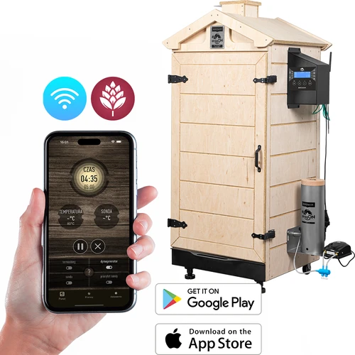Bezrámová udiareň dragON PLYWOOD NATURE s Wi‑Fi ovládačom, 200 l