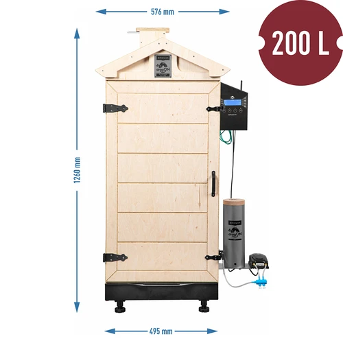 Bezrámová udiareň dragON PLYWOOD NATURE s Wi‑Fi ovládačom, 200 l - 8