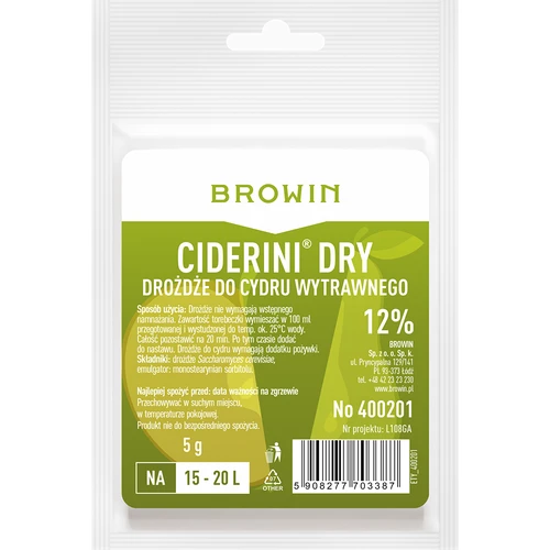 Ciderové kvasnice Ciderini Dry, 5 g  - 1 