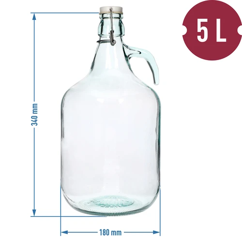 Demižón Dama 5L s drôteným uzáverom - 4