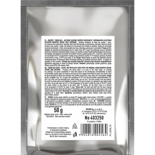 Destilačné kvasnice Turbo Koji, 50 g (bez rmutovania!) - 2