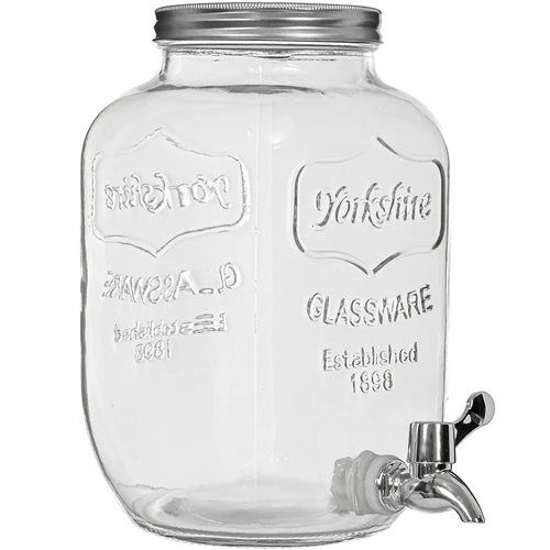 Dóza na limonádu, s kohútikom - sklenená, 4 L