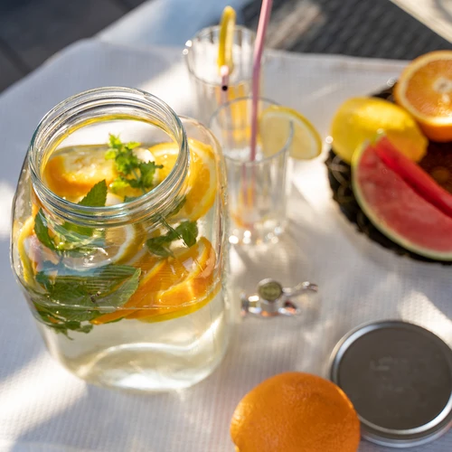 Dóza na limonádu, s kohútikom - sklenená, 4 L - 8
