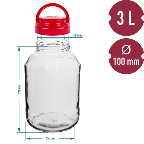 Dóza TO 3 L a viečko fi 100 s držadlom - 6