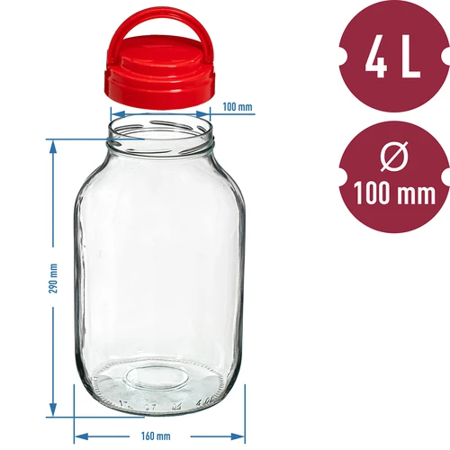 Dóza TO 4 L a viečko fi 100 s držadlom - 6