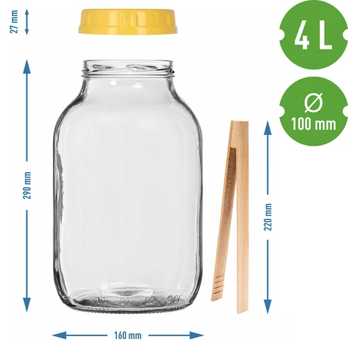 Dóza TO 4 L, kliešte a plastové viečko fi 100, s držadlom - 7