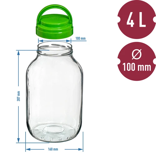 Dóza TO 4 L s plastovým viečkom + kliešte fi 100 - 6