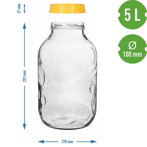 Dóza TO 5 L a plastové viečko fi 100, s držadlom - 7