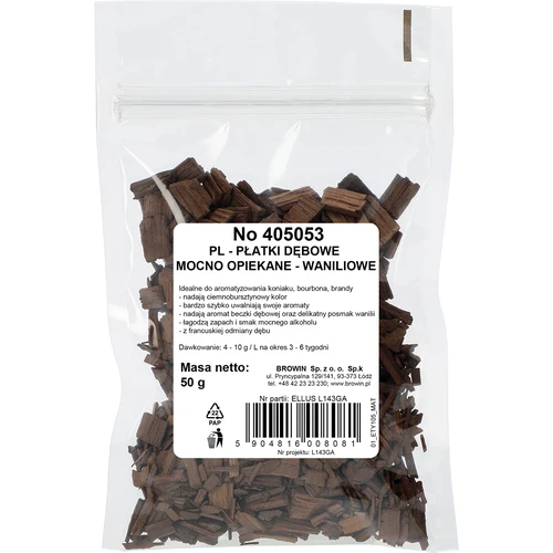 Dubové vločky vanilkové, silne opálené, 50 g - 2