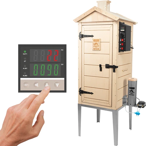 Elektrická udiareň dragON PLYWOOD NATURE 100E s vykurovacím modulom a digitálnym regulátorom