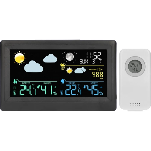Elektronická meteorologická stanica – bezdrôtová, so senzorom, čierna - 2