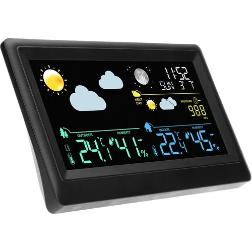 Elektronická meteorologická stanica – bezdrôtová, so senzorom, čierna - 3