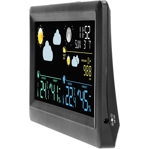 Elektronická meteorologická stanica – bezdrôtová, so senzorom, čierna - 4