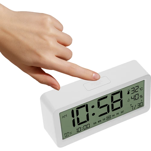 Elektronická meteorologická stanica Soens - biela, s hodinami a kalendárom - 3