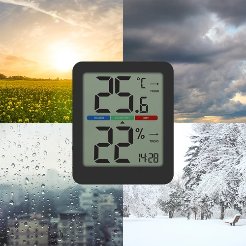 Elektronický izbový teplomer, čierny - 11