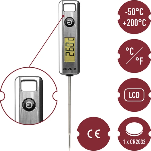 Elektronický kuchynský teplomer, LCD (-50°C do +200°C) - 5