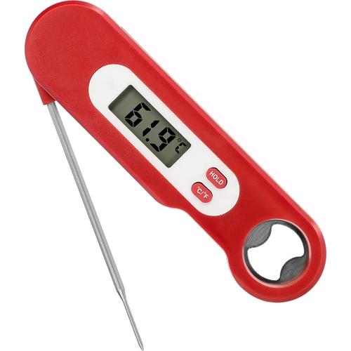 Elektronický kulinársky teplomer so skladacou sondou (-50/+300℃), červený