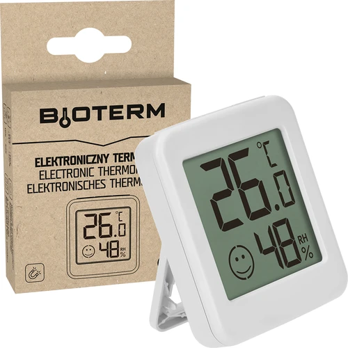 Elektronický teplomer s indikátorom komfortu, biely - 7