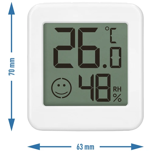 Elektronický teplomer s indikátorom komfortu, biely - 10