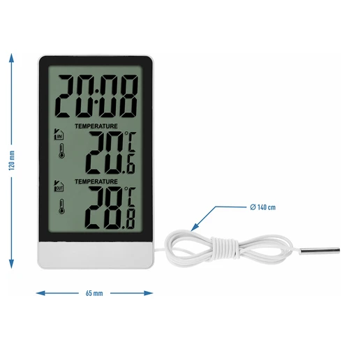 Elektronický teplomer značky Soens – so sondou, biely - 6