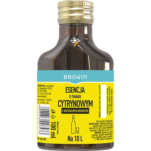 Esencia s citrónovou príchuťou s prírodnou arómou na 10 L - 100 ml