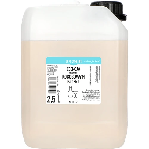 Esencia s kokosovou príchuťou, 2,5L, na 125L hotového nápoja