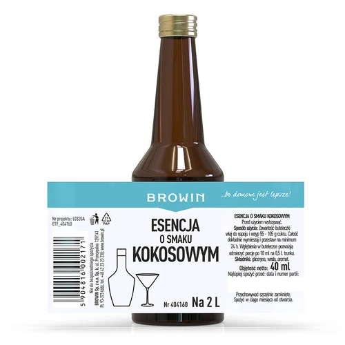 Esencia s kokosovou príchuťou na 2 L - 40 ml - 5