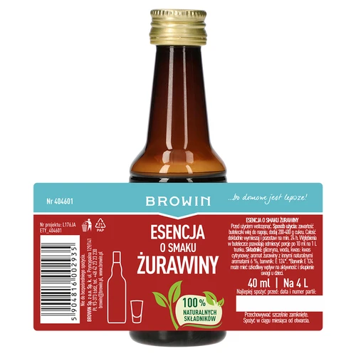 Esencia s príchuťou brusnice na 4 L - 40 ml - 5