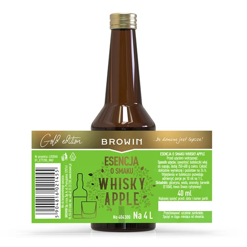Esencia s príchuťou Whisky Apple - 40 ml, na 4 L - 4
