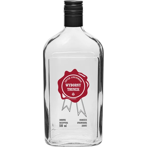 Fľaša 500 ml so skrutkovacím uzáverom, potlač „Wyborny Trunek“, 1 ks