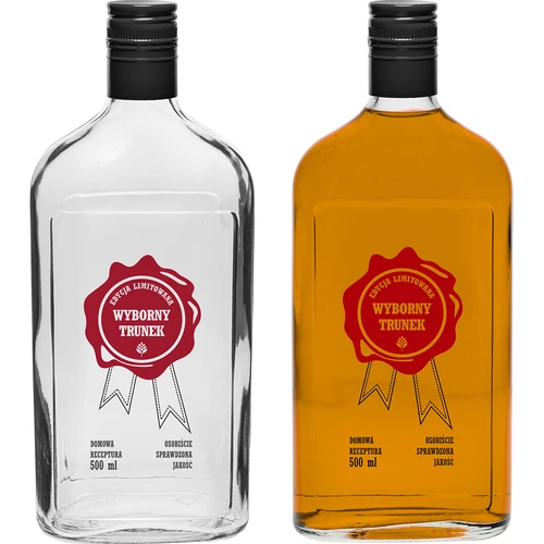 Fľaša 500 ml so skrutkovacím uzáverom, potlač „Wyborny Trunek“, 1 ks - 4