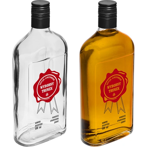 Fľaša 500 ml so skrutkovacím uzáverom, potlač „Wyborny Trunek“, 1 ks - 5